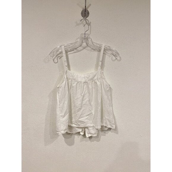 Faherty Tank Top Womens Small White Textured Button Front Organic Cotton Modal - Picture 7 of 7